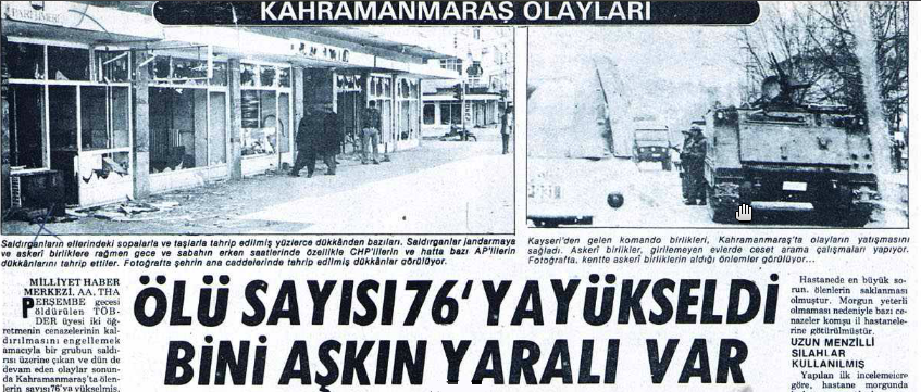 Maraş Katliamı gazete